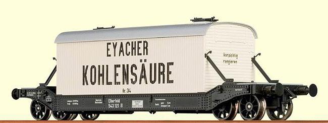 Depressed Center Flat car with container carbon Dioxide<br /><a href='images/pictures/Brawa/47907.jpg' target='_blank'>Full size image</a>